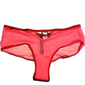 Victoria Secret NEW (M) Sheer Pink w/Red trim panties